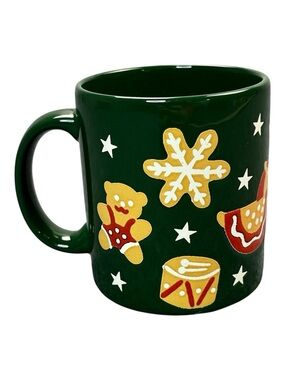 VTG Waechtersbach W Germany Gingerbread Christmas Mug Green Holiday 12oz Snow